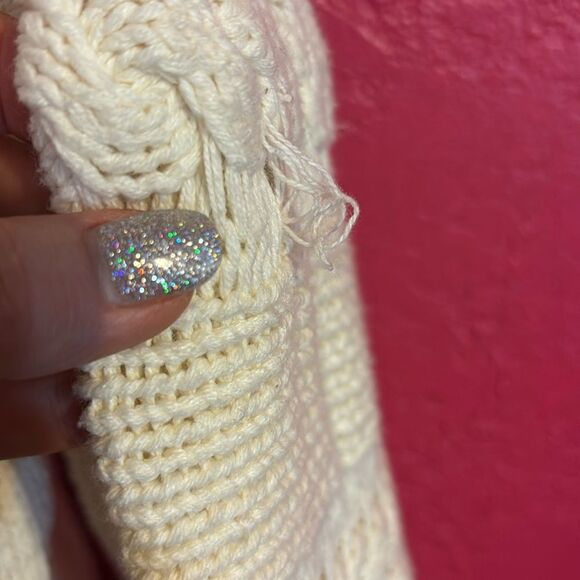 Anthropologie HAZEL Cream Cable Knit Crew Neck Sweater. Sz XL - Picture 4 of 12